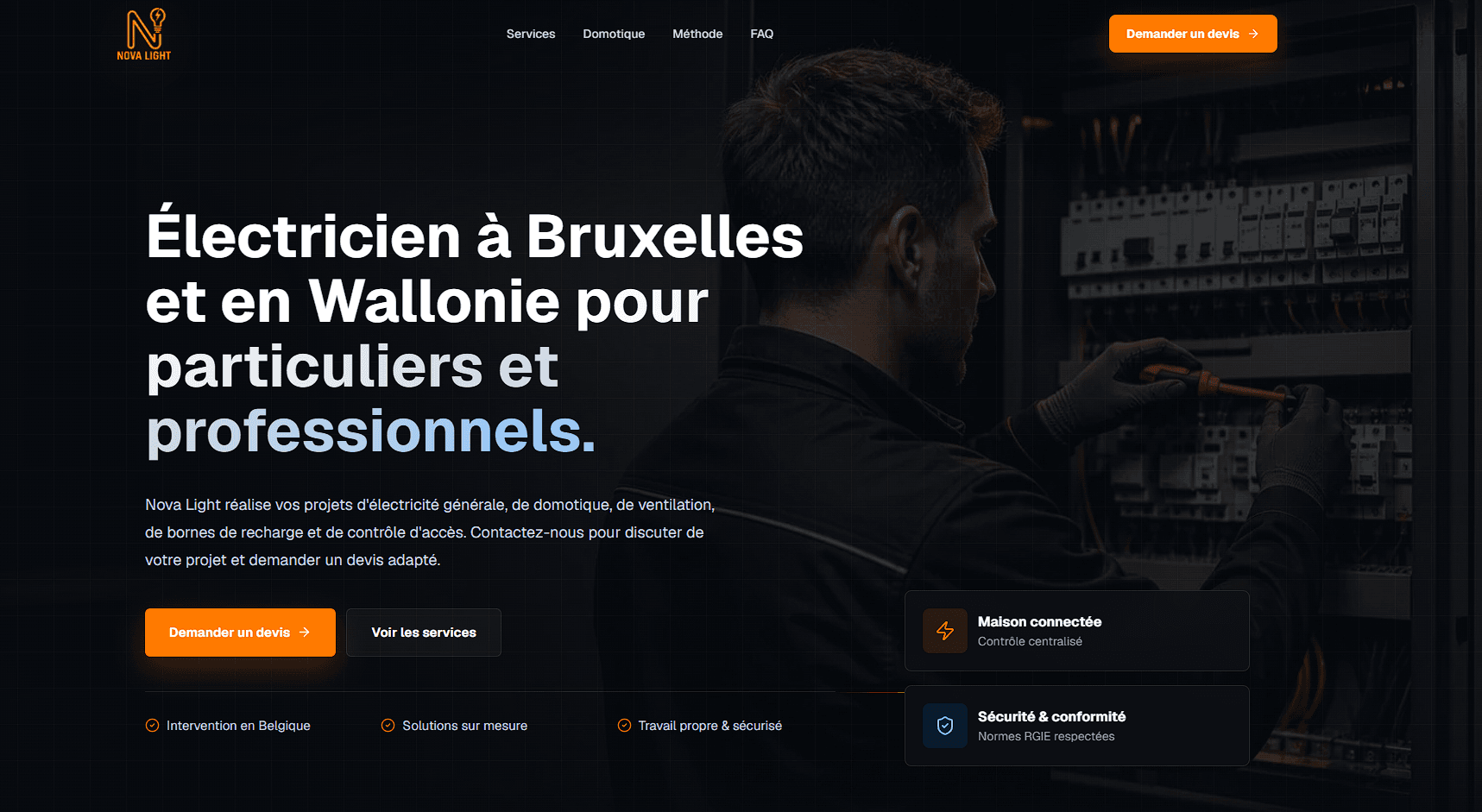 Aperçu du site Nova Light