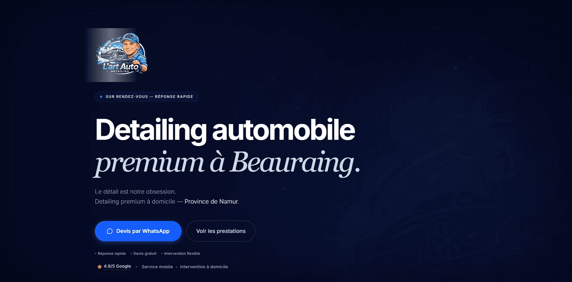 Aperçu du site L’Art Auto