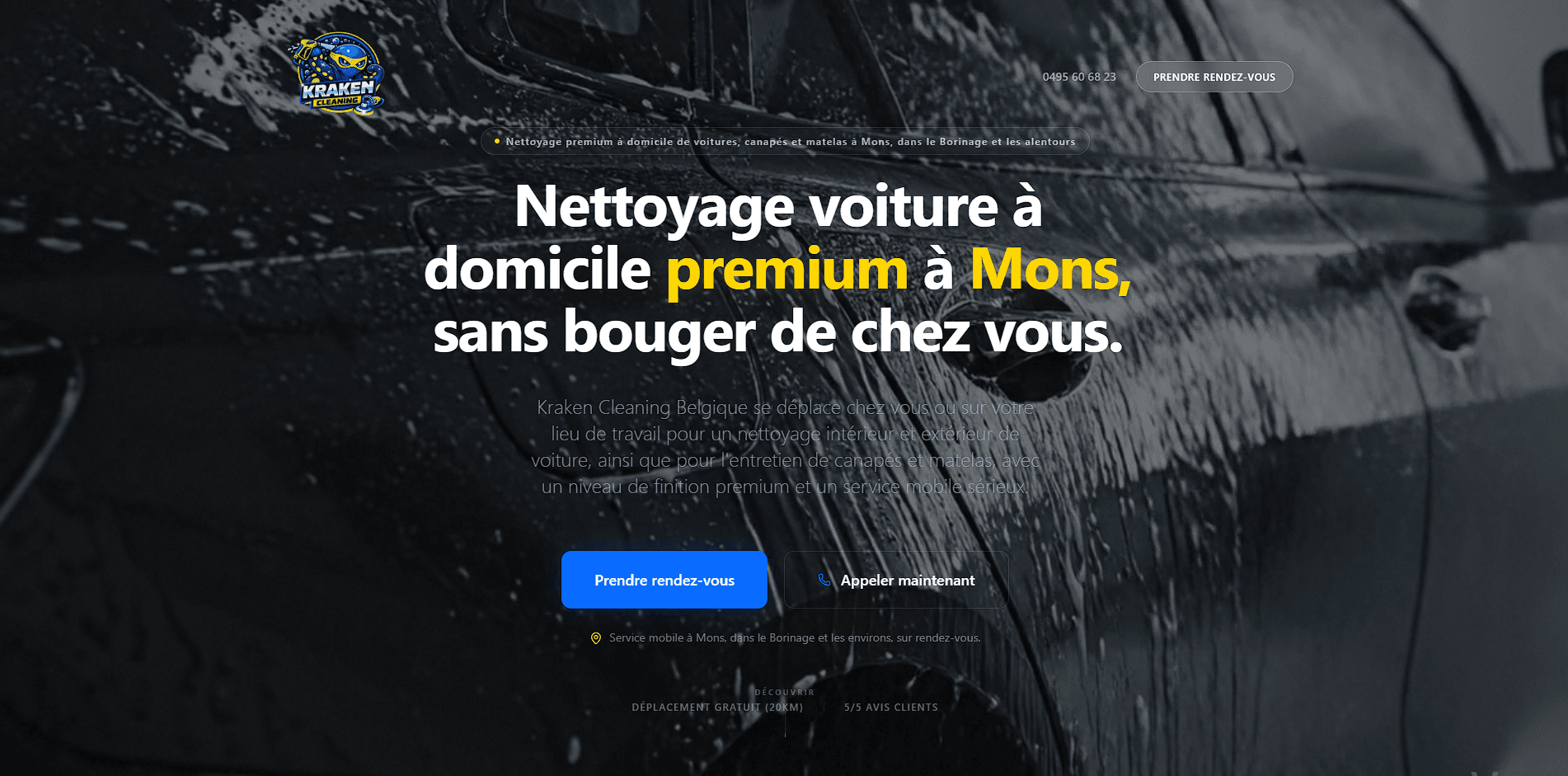 Aperçu du site Kraken Cleaning