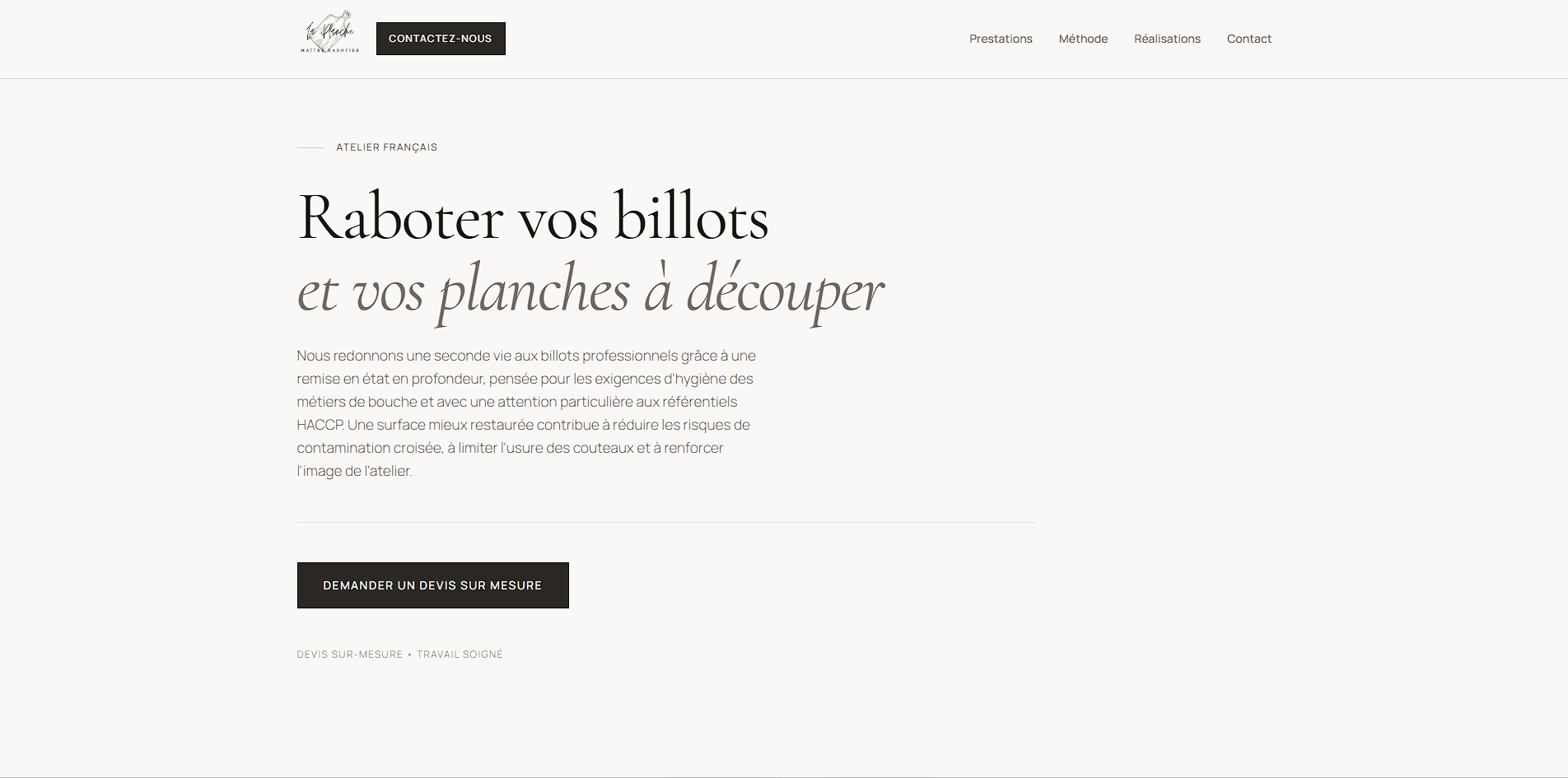 Aperçu du site Maître Rabotier